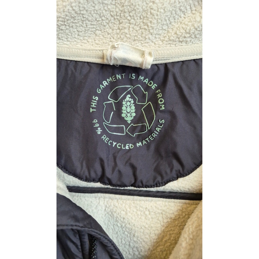FP Movement Hit Slopes Fleece Pullover Womens XL Cream Black Colorblock Recycled - Picture 4 of 11